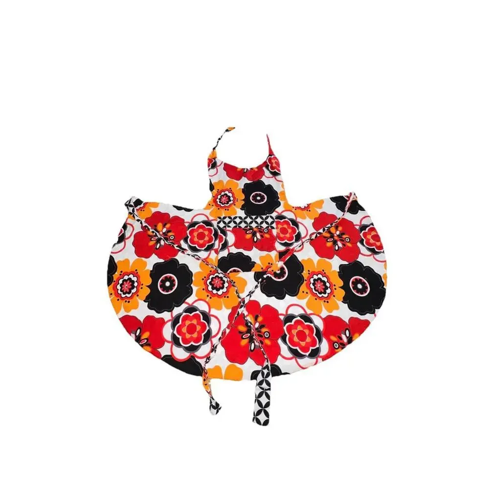 Handmade Retro 60s 70s Floral‎ Reversible Apron Kitchen Hostess Gift